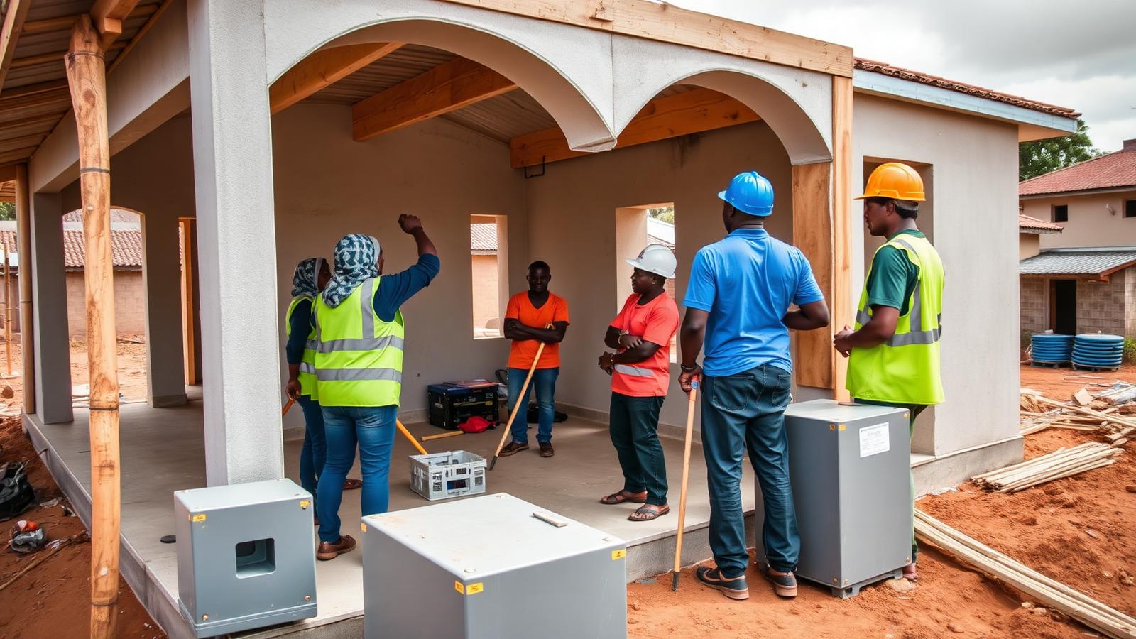 Local team assembling a HOY home on site